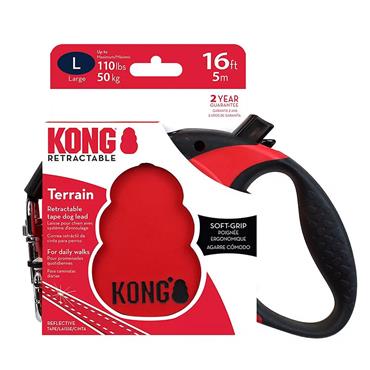 Kong Retractable Lead Large Red 5m 50kg