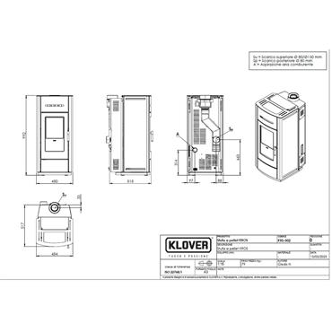 Klover K-line Kros Pellet Stove 8kw Matt Black