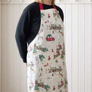Christmas Town Natural Apron