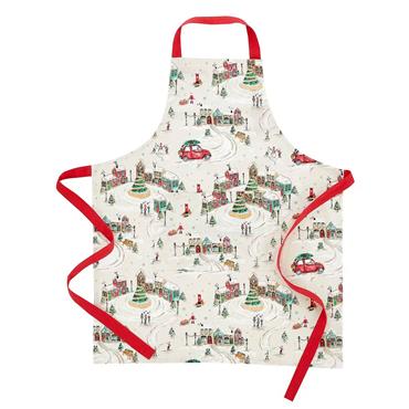 Christmas Town Natural Apron