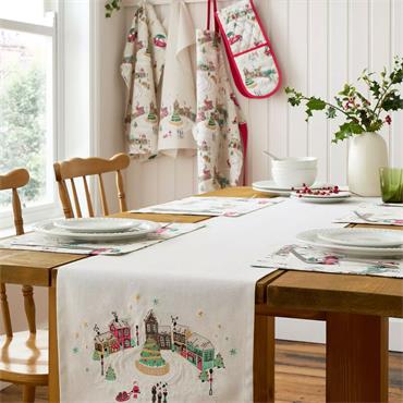 Christmas Town Table Runner 220cm