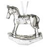 Silver Rocking Horse Hanging Decoration 6cm