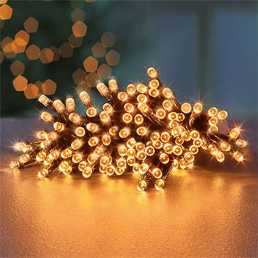 Premier 50 Leds Multi Action Battery Lights With Timer Vintage Gold