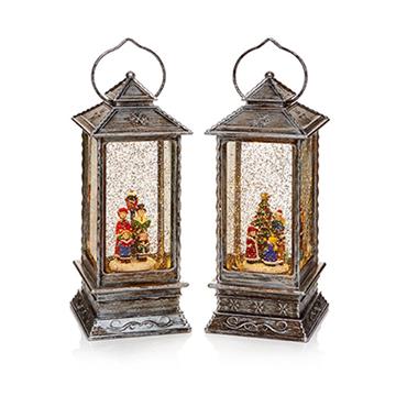 Premier Oblong Christmas Carol Lantern Water Spinner