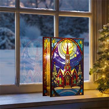 Premier Church Stained Glass Battery 21 X 13cm