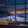 Premier Black Classic Candle Bridge 5 Led And Timer 32cm