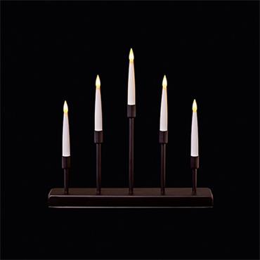 Premier Black Classic Candle Bridge 5 Led And Timer 32cm