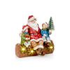 Premier Santa With Children On Log 17cm
