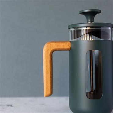 La Cafetiere Pisa 3 Cup Cafetiere Green Wood Handle