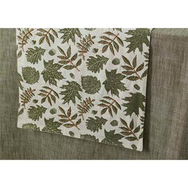 Walton & Co Leaf Runner 40 x 180cm.   Lined Cotton with beading embellishment