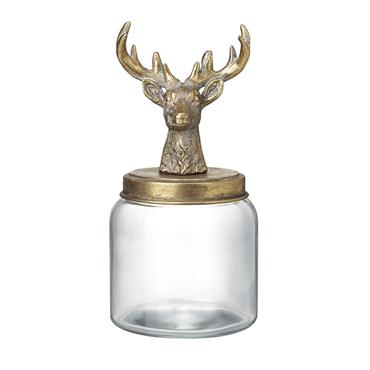 Deer Top Glass Jar Small