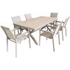 Lioni Aluminium & Polywood Rectangle 6 Seater Set