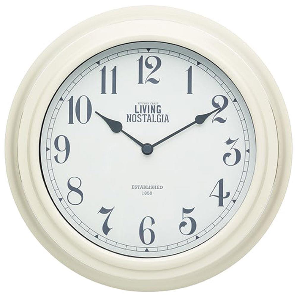 KitchenCraft Wall Clock Cream 25.5cm Stakelums Home & Hardware