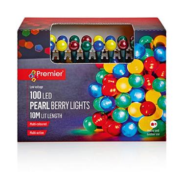 100 Multiaction Pearl Berry Lights Multi Colour