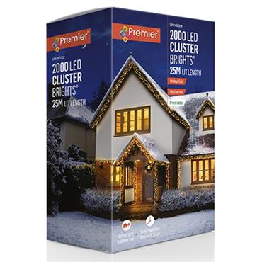 Premier 2000 Multiaction Led Clusters With Timer Vintage Gold