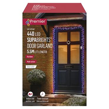 Premier 440 Leds Supabright Door Garland Rainbow  5.5m