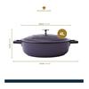 Masterclass Shallow Cast Aluminium Casserole Dish Purple 4l