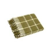 Walton & Co Faux Mohair Chequered Throw Olive 140x180cm
