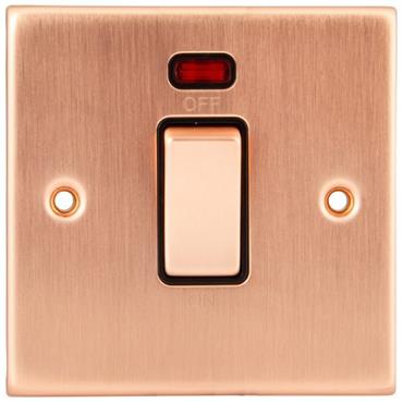 Cesco Copper 2 Gang Cooker Switch With Neon