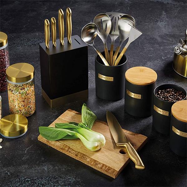 KitchenCraft MasterClass Utensil Holder Ceramic Black Stakelums Home