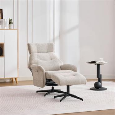 Mira Swivel Chair & Footstool Oatmeal