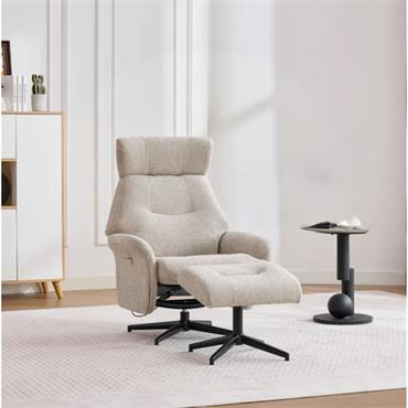Mira Swivel Chair & Footstool Oatmeal