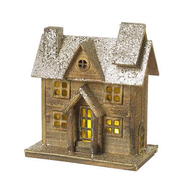 Heaven Sends Wooden Light-up House 24x14x30cm