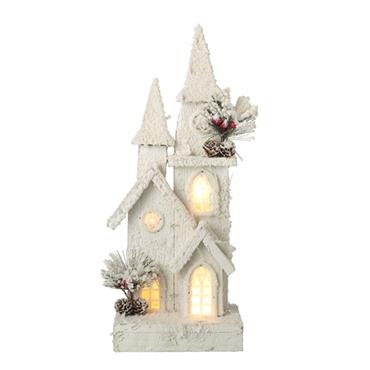 Heaven Sends Tall White Light Up House