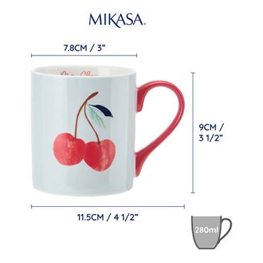Mikasa Cherry Straight-Sided Porcelain Mug 280ml