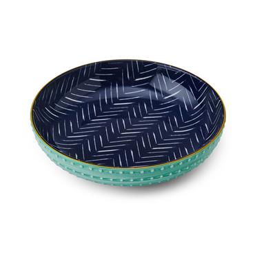 Mikasa Ceramic Bowl Indigo Chevron 21cm