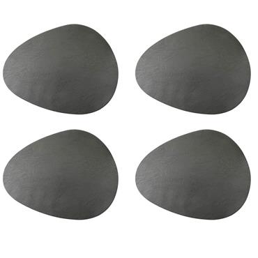 Mikasa Pebble-shaped Placemats Set Of 4 Grey