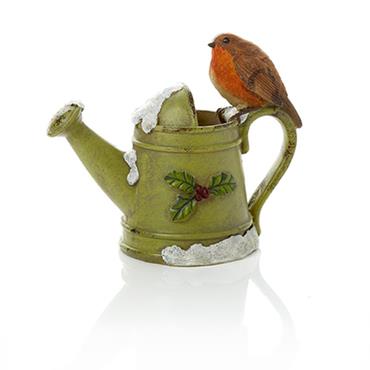 Premier Polyresin Robin On Watering Can 17cm