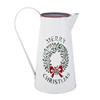 White Metal Merry Christmas Wreath Jug