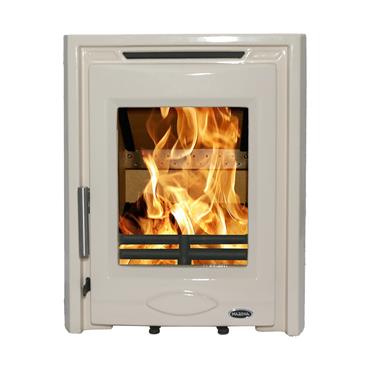 Mazona Portland Inset Multifuel Stove Enamel Cream 7kw