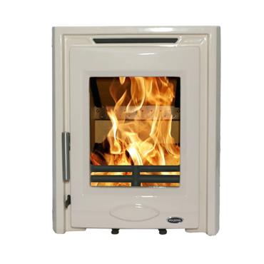 Mazona Portland Inset Multifuel Stove Enamel Cream 5kw