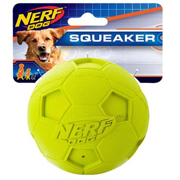 Nerf Rubber Squeak Soccer Ball Green 4"