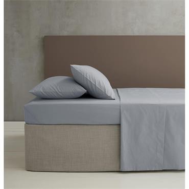Percale Non Iron Grey Deep Fitted Sheet
