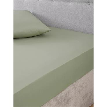 Percale Non Iron Sage Deep Fitted Sheet