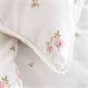 Vintage Rosebud Lace Cream Quilt Set