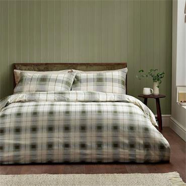 Brushed Troon Check Green Duvet Set