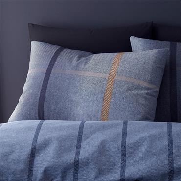 Brushed Cotton Melrose Tweed Check Blue Duvet Set