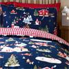 Christmas Ski Village Blue Quilt Set