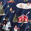 Christmas Ski Village Blue Quilt Set