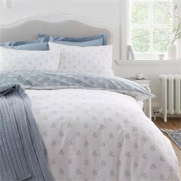 Esme Floral White - Blue Quilt Set