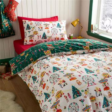 Christmas Fairground Green Quilt Set