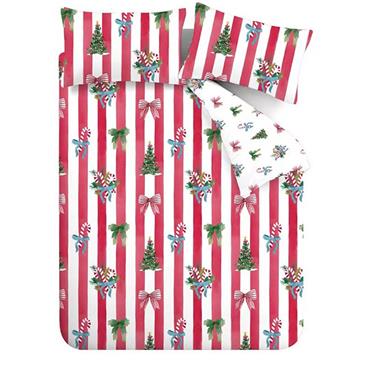 Christmas Stripe Red Quilt Set