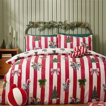 Christmas Stripe Red Quilt Set