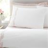 Camille Embroidered Floral White Pink Quilt Set