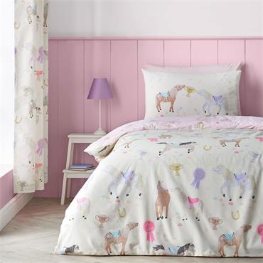 Happy Horses Cream Quilt Set