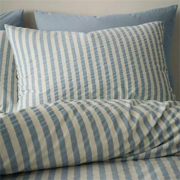 Cotton Rich Woven Stripe Blue Quilt Set